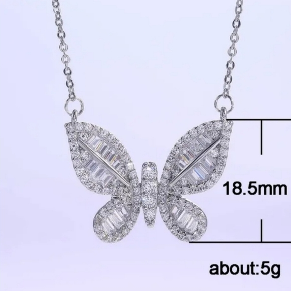 New Blingy Micro-Inlay Diamond Butterfly Necklace - Picture 4 of 4